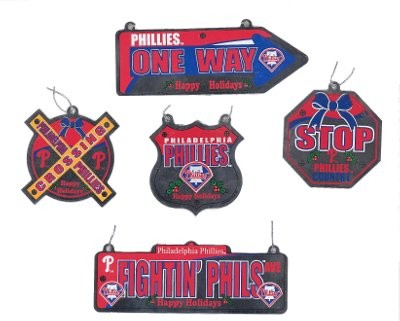 Philadelphia Phillies 5-Piece Metal Sign Ornament - for just $5.99! 