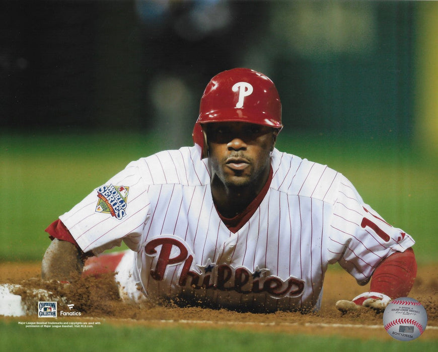 Jimmy Rollins 2008 World Series Slide Philadelphia Phillies 8" x 10" Baseball Photo - for just $9.99! 