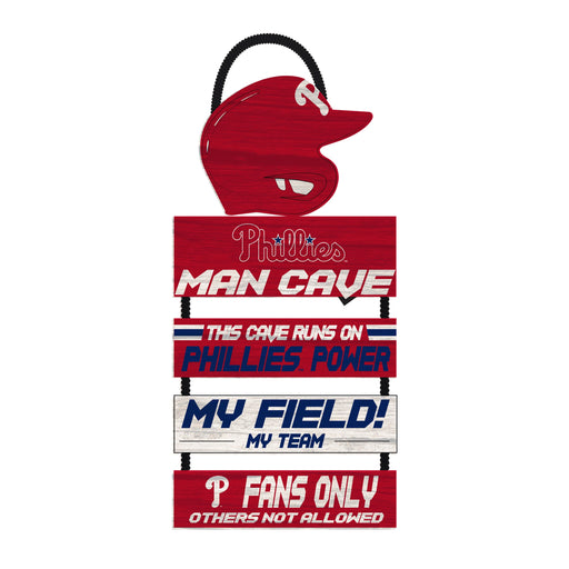 Philadelphia Phillies Wooden Helmet Man Cave Dangle Sign - for just $29.99! 