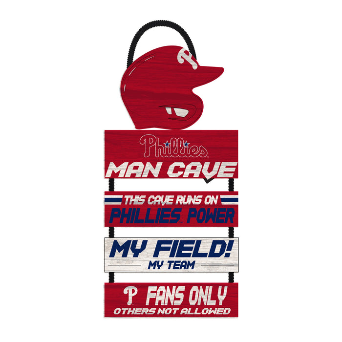 Philadelphia Phillies Wooden Helmet Man Cave Dangle Sign - for just $29.99! 