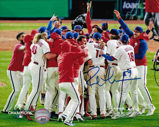 Rob Thomson 2022 NL Champions Mound Celebration Philadelphia Phillies Autographed 8" x 10" Photo - for just $59.99! 