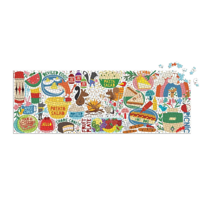 Picnic Party 1000 Piece Panoramic Jigsaw Puzzle Mudpuppy - for just $19.99! 