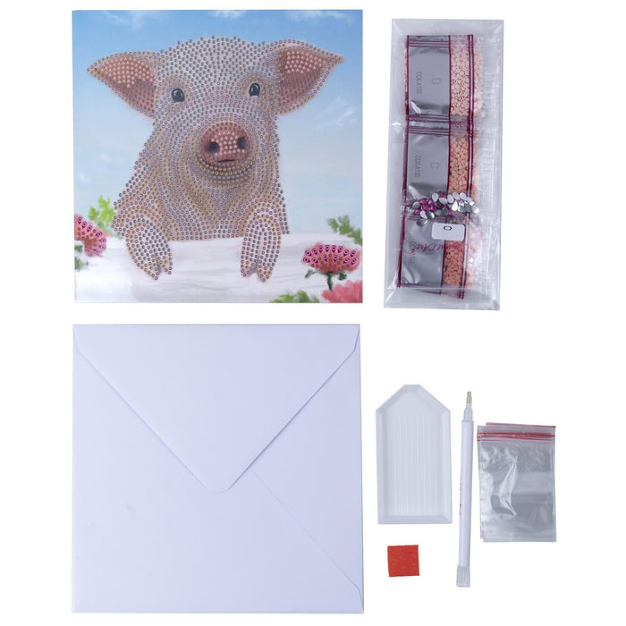 Pig on the Fence Crystal Art Card Kit Craft Buddy - for just $7.99! 