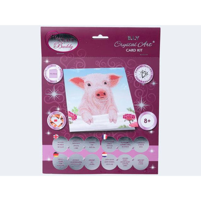 Pig on the Fence Crystal Art Card Kit Craft Buddy - for just $7.99! 