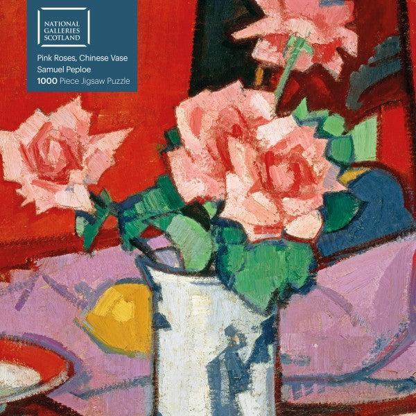 Pink Roses, Chinese Vase by Samuel Peploe 1000 Piece Jigsaw Puzzle Flame Tree - for just $19.99! 