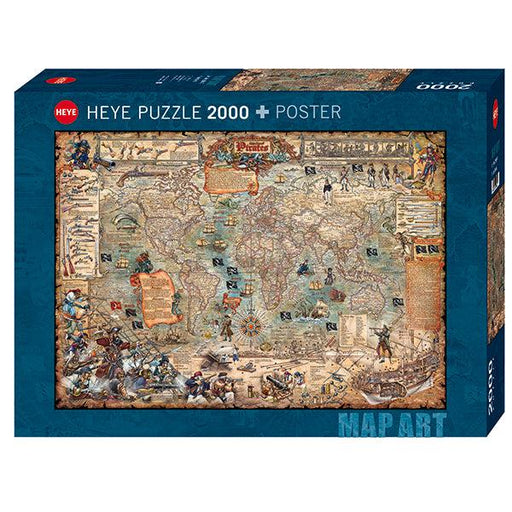 Pirate World Map Art 2000 Piece Jigsaw Puzzle Heye - for just $49.99! 