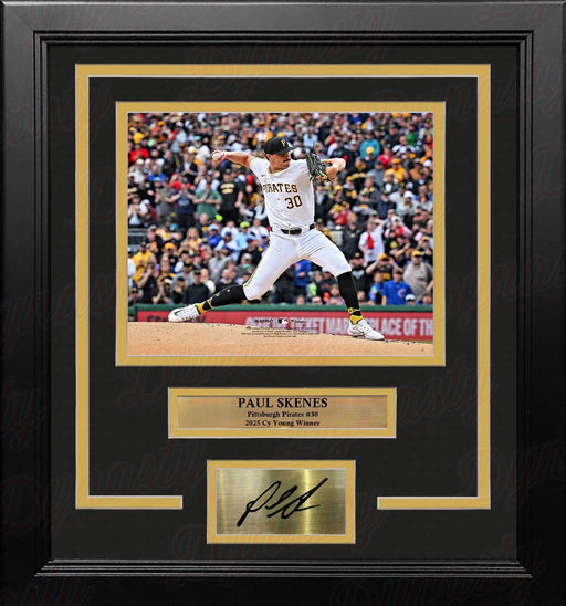 Paul Skenes in Action Pittsburgh Pirates 8" x 10" Framed Baseball Photo with Engraved Autograph - for just $79.99! 