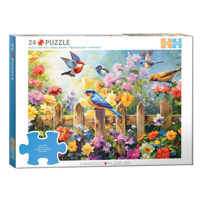 Playful Garden Birds 24 Connecting Pieces Jigsaw Puzzle Eurographics - for just $19.99! 