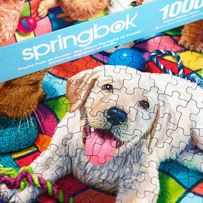 Playful Pups on Parade 1000 Piece Jigsaw Puzzle Springbok - for just $19.99! 