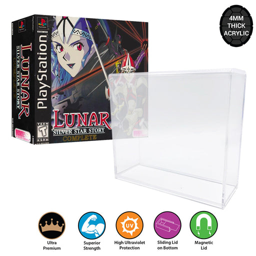Acrylic Hard Case for PS1 LUNAR 1 SILVER STAR STORY SE Video Game Box (4mm thick, UV & Slide Bottom) - for just $24.99! 