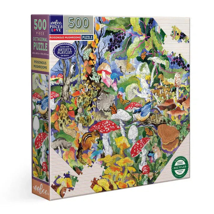 Poisonous Mushrooms 500 Piece Octagonal Jigsaw Puzzle eeBoo - for just $26.99! 