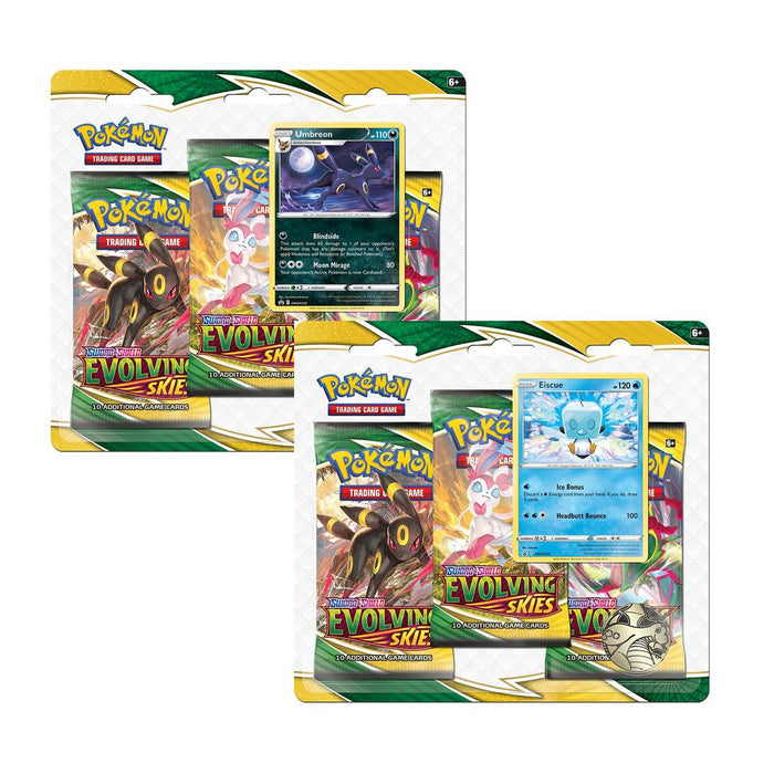 Pokémon TCG: Evolving Skies 3 Pack Blister Booster Pack - Eiscue or Umbreon - Premium  - Just $12.99! Shop now at Retro Gaming of Denver