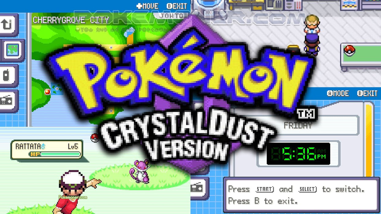 Pokemon CrystalDust GBA ROM Hack Video Game Boy Advance - for just $18.49! 