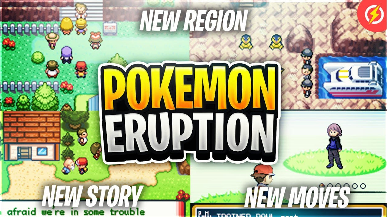 Pokemon Eruption GBA ROM Hack Video Game Custom Gameboy Advance - for just $18.49! 
