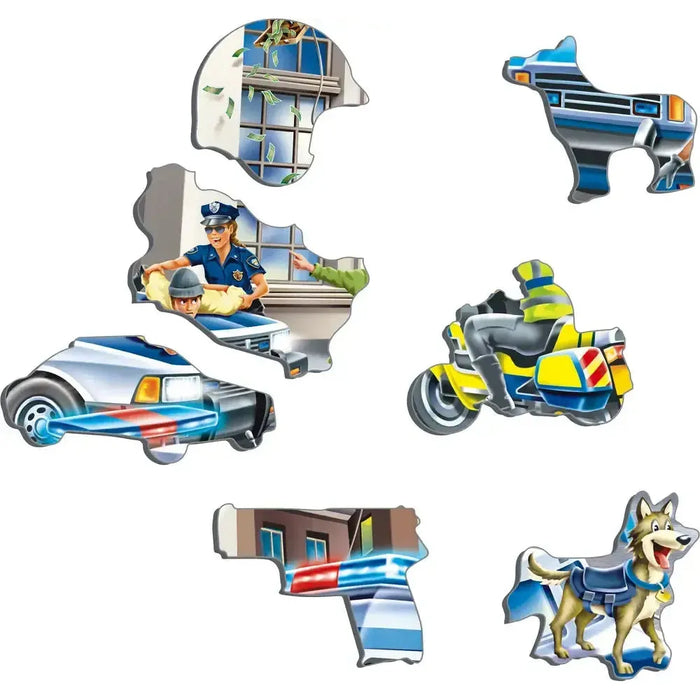 Police Catching the Bank Robbers 43 Piece Tray Jigsaw Puzzle Larsen - for just $11.99! 
