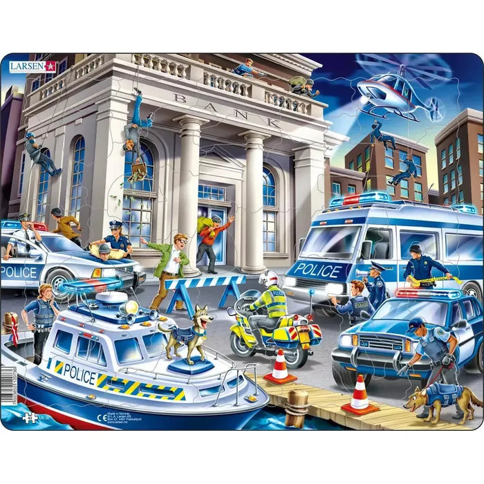 Police Catching the Bank Robbers 43 Piece Tray Jigsaw Puzzle Larsen - for just $11.99! 