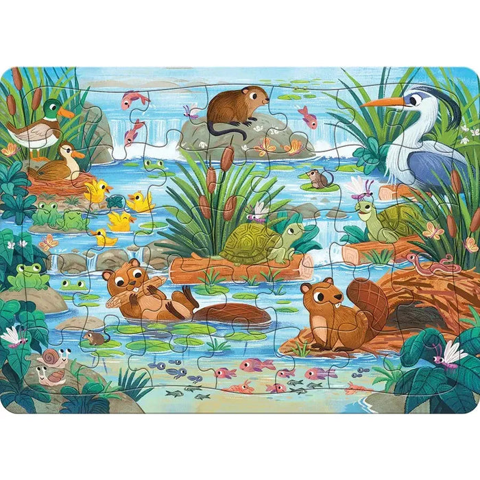 Pond Scene 35 Piece Tray Jigsaw Puzzle Cobble Hill - for just $9.99! 