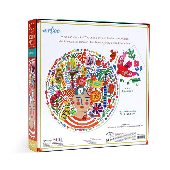 Positivity 500 Piece Round Jigsaw Puzzle eeBoo - for just $26.99! 