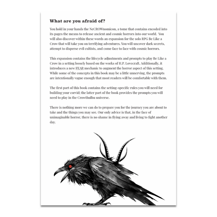 Be Like A Crow: Crowthulhu - for just $5.99! 
