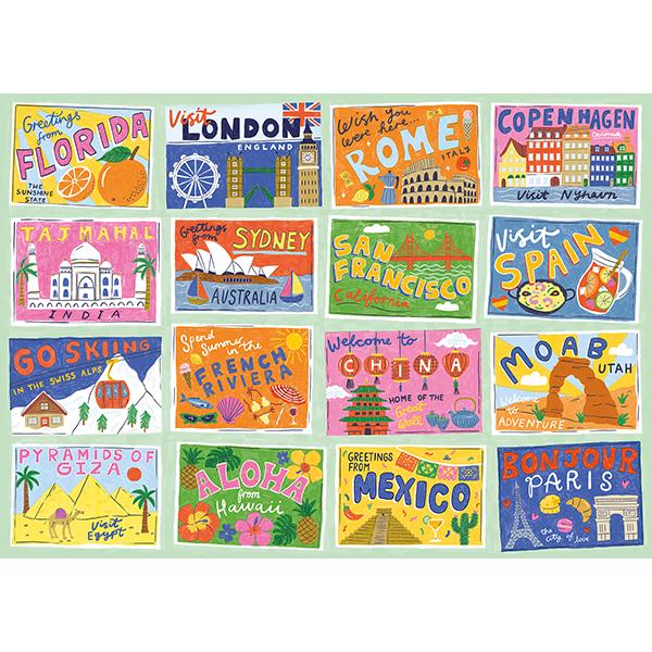 Postcards 1000 Piece Jigsaw Puzzle Happily - for just $29.99! 