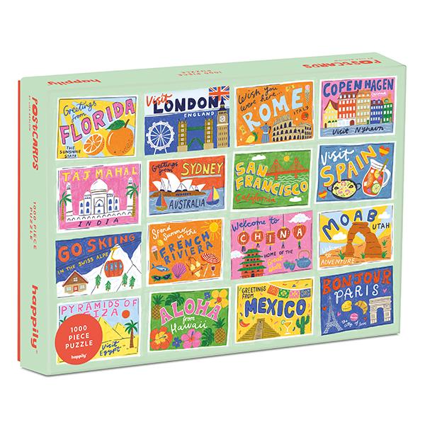Postcards 1000 Piece Jigsaw Puzzle Happily - for just $29.99! 