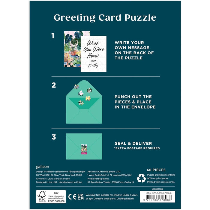 Potted Plants Greeting Card 60 Piece Jigsaw Puzzle Galison - for just $7.99! 