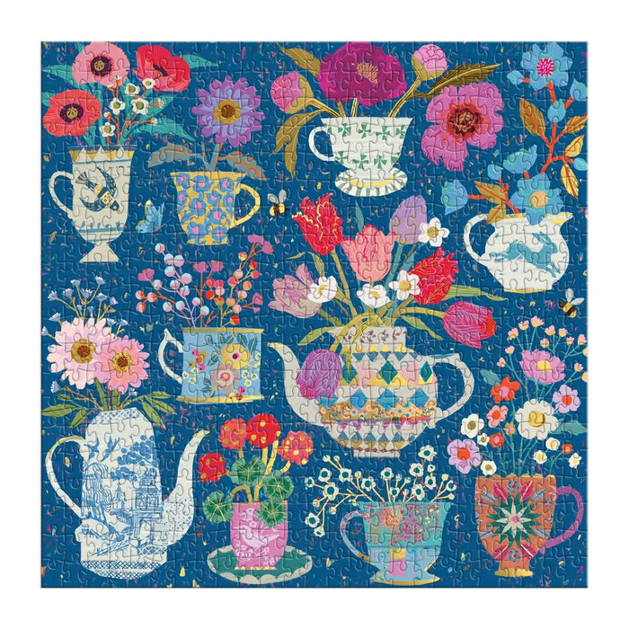 Potted Teacups 500 Piece Jigsaw Puzzle Galison - for just $17.99! 