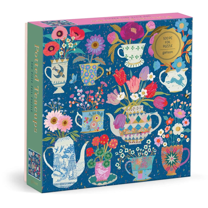 Potted Teacups 500 Piece Jigsaw Puzzle Galison - for just $17.99! 