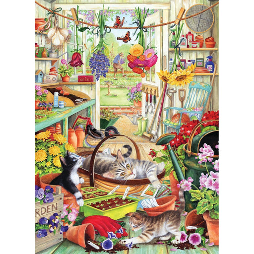 Potting Shed Cats 500 Piece Jigsaw Puzzle Cobble Hill - for just $17.99! 