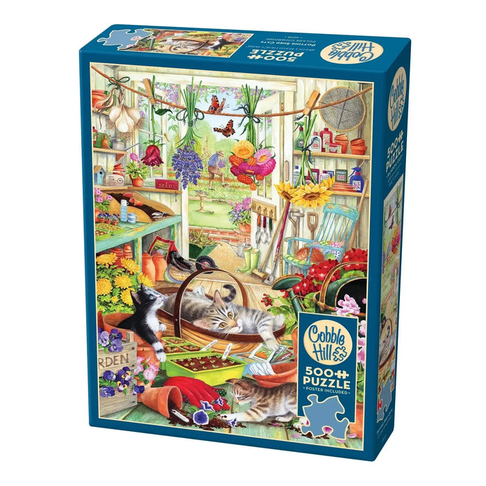 Potting Shed Cats 500 Piece Jigsaw Puzzle Cobble Hill - for just $17.99! 