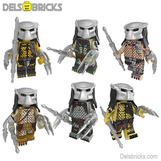 The Predator Yautja tribe set of 6 Lego Minifigures Custom Toys (Lego-Compatible Minifigures) - Just $29.99! Shop now at Retro Gaming of Denver