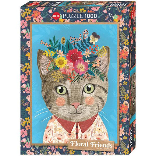Pretty Feline Floral Friends 1000 Piece Jigsaw Puzzle Heye - for just $29.99! 