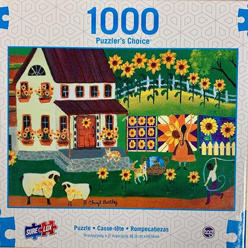 Primitive Quilt Maker Puzzler's Choice 1000 Piece Jigsaw Puzzle Sure Lox - for just $14.99! 