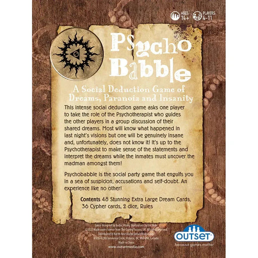 Psychobabble - A Social Deduction Game of Dreams & Insanity - Outset - for just $17.99! 