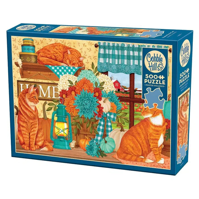 Pumpkin Patch Cats 500 Piece Jigsaw Puzzle Cobble Hill - for just $18.99! 