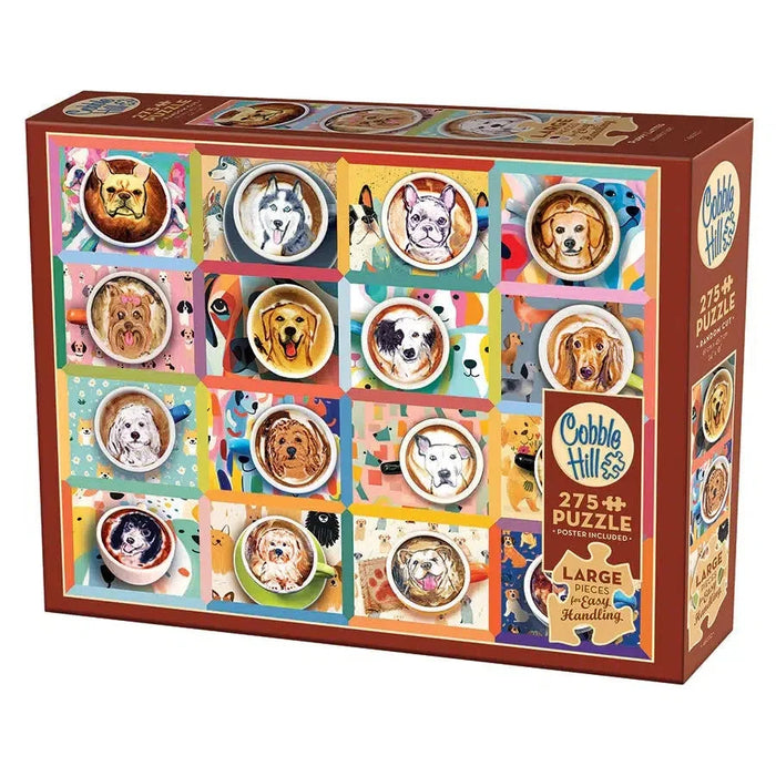 Puppy Lattes 275 Large Piece Jigsaw Puzzle Cobble Hill - for just $18.99! 