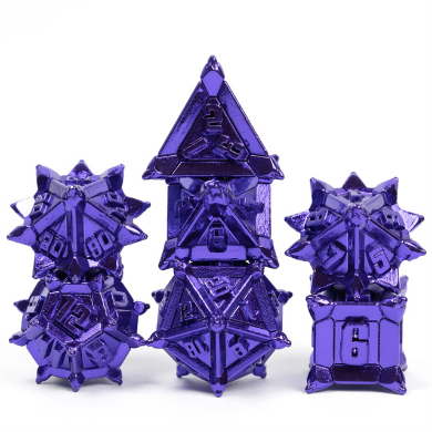 Warrior's Flail: Purple - Metal RPG Dice Set - for just $44.99! 