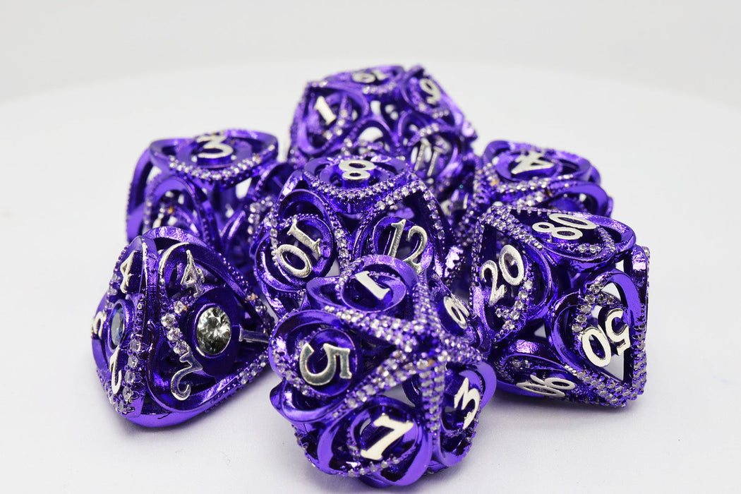 Hollow Hearts: Jeweled Purple - Metal RPG Dice Set - for just $99.99! 