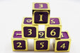 6 piece Metal D6's - Purple and Gold - for just $29.99! 