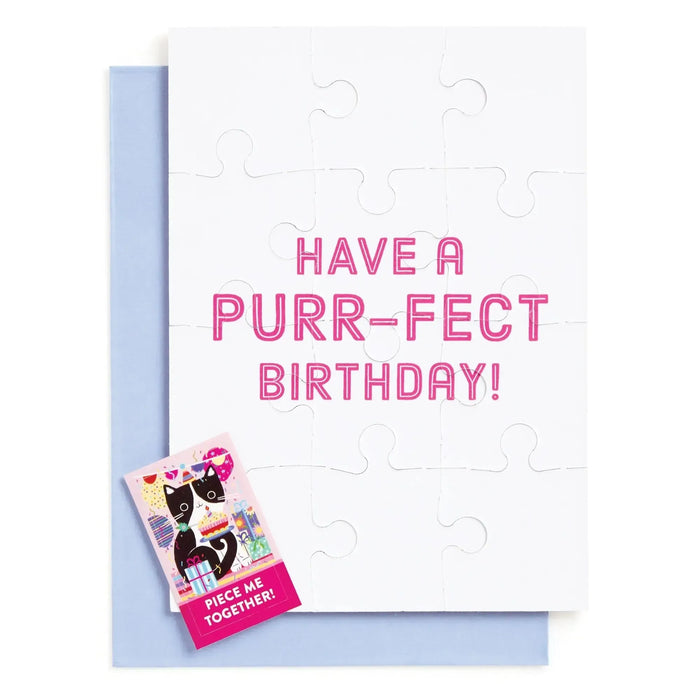 Purr-fect Cat Birthday Greeting Card 12 Piece Jigsaw Puzzle Mudpuppy - for just $7.99! 