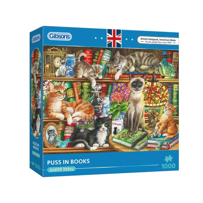 Puss In Books 1000 Piece Jigsaw Puzzle Gibsons - for just $24.99! 