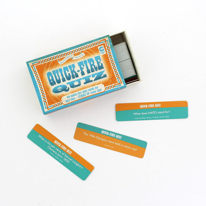 Quick Fire Quiz Matchbox Trivia Card Game Ginger Fox - for just $9.99! 