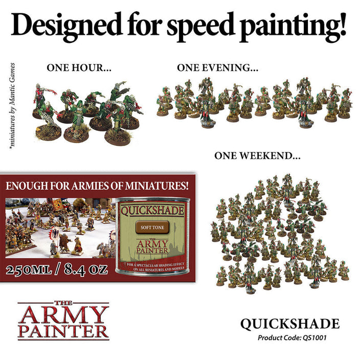 Army Painter Quickshade Dip: Soft Tone - Premium Miniatures - Just $29.99! Shop now at Retro Gaming of Denver