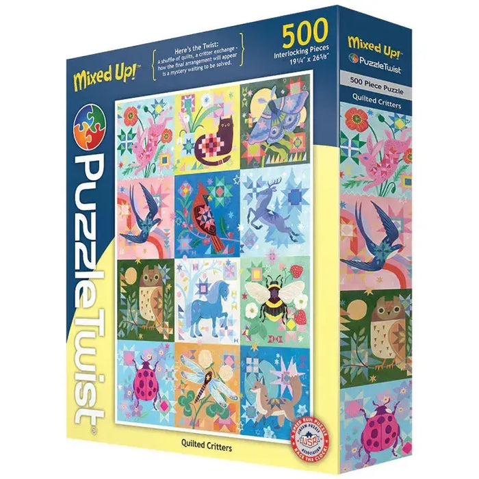 Quilted Critters "Mixed Up" 500 Piece Jigsaw Puzzle PuzzleTwist - for just $25.99! 