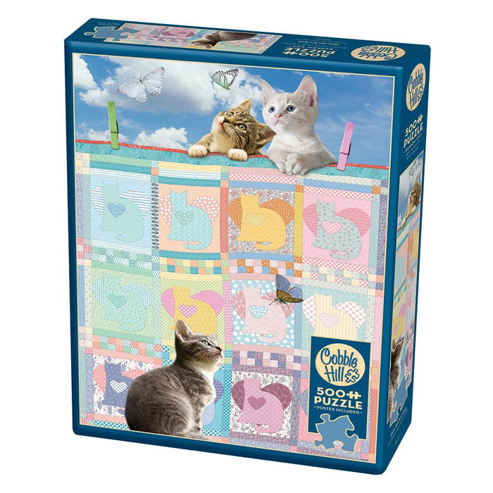 Quilted Kittens 500 Piece Jigsaw Puzzle Cobble Hill - for just $17.99! 