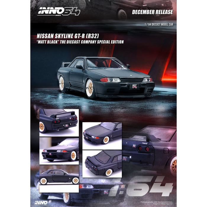 Inno64 Nissan Skyline GT-R R32 Matt Black "THE DIECAST COMPANY" Special Edition 1:64 IN64-R32-MB - Just $26.99! Shop now at Retro Gaming of Denver