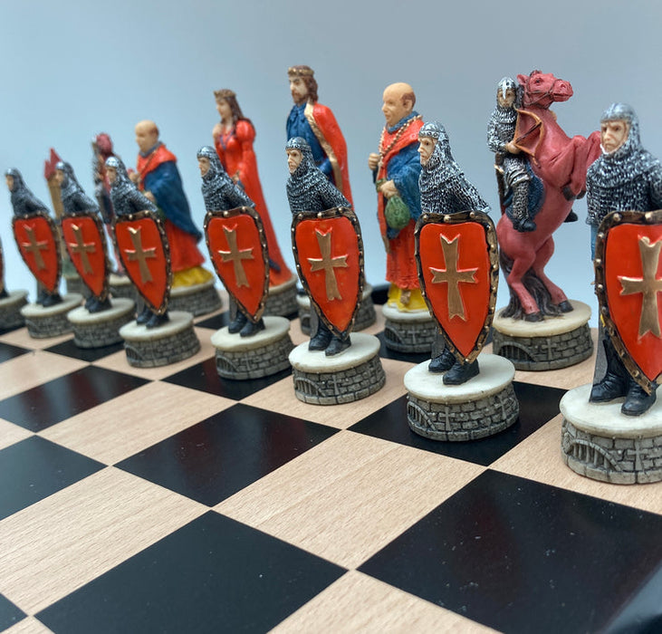 Chess Set -Robin Hood Resin Chessmen on Black/Maple Chest - for just $204! 