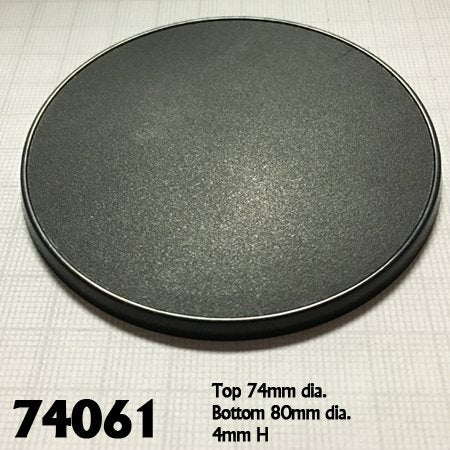Reaper Miniatures: Round Plastic Gaming Base - 80mm (4) - for just $10.99! 