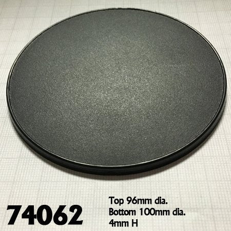 Reaper Miniatures: Round Plastic Gaming Base - 100mm (4) - for just $10.99! 
