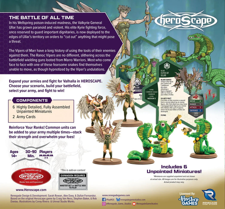 Heroscape: Age of Annihilation - Elites of Ullar & Ranoc Vipers - Common Army Expansion - for just $49.99! 